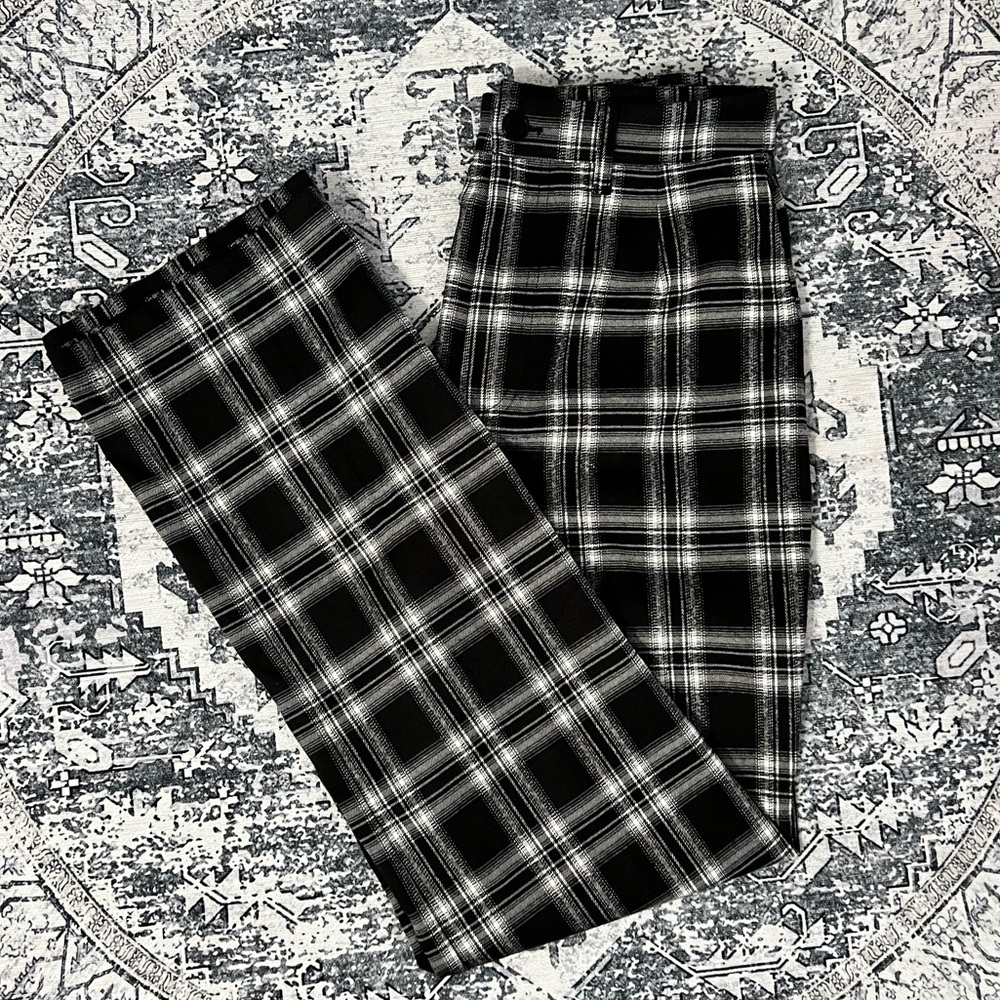 Reformation Black & White Plaid Skinny Pants - Size 0